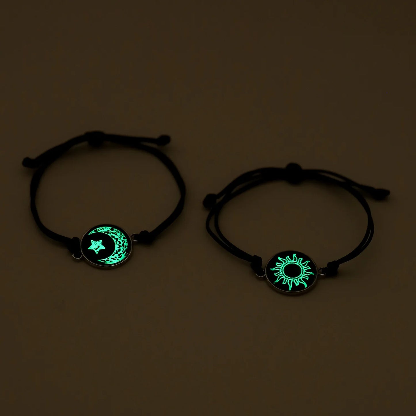 Romantic Luminous Sun Moon Couple Bracelets for Women Men Handmade Braided Rope Matching Bracelet Charms Lover Jewelry Gifts