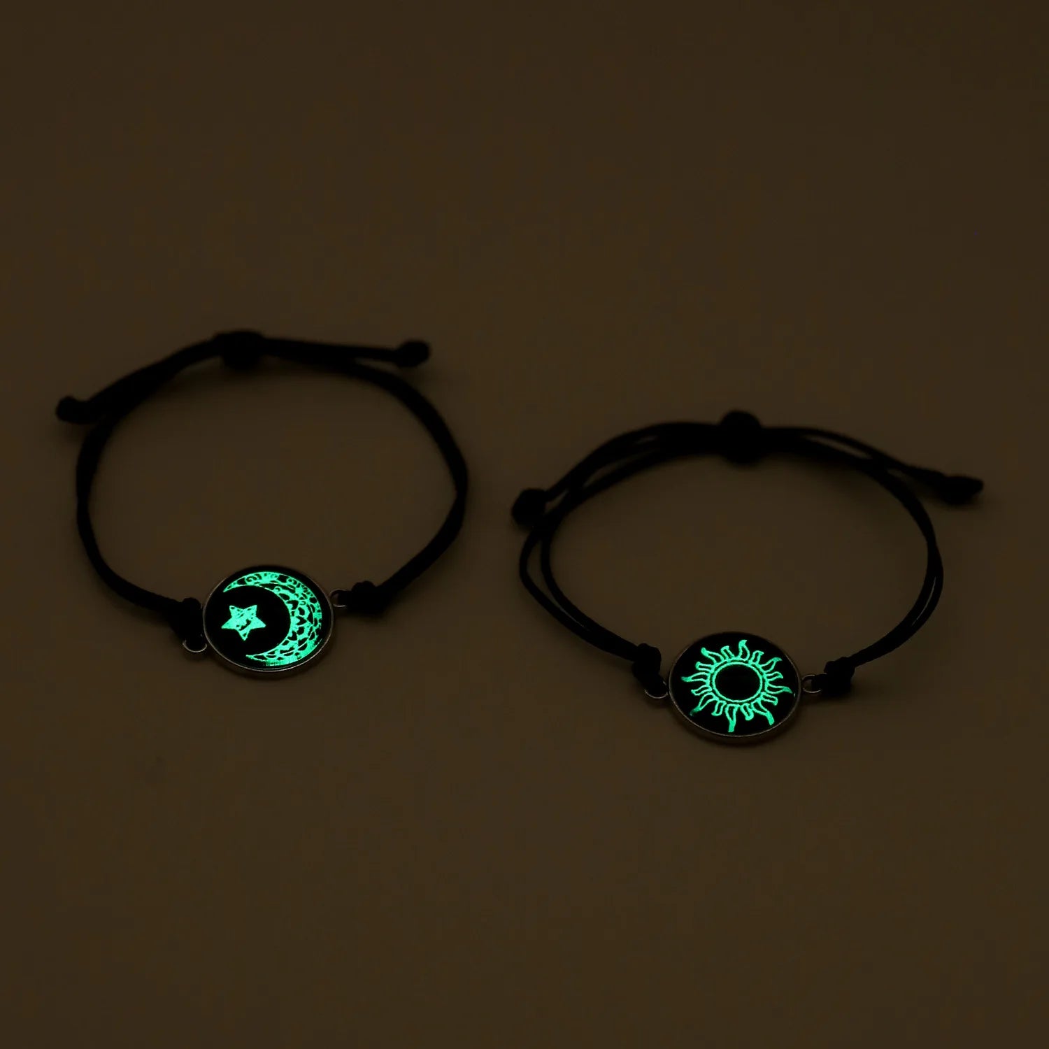 Romantic Luminous Sun Moon Couple Bracelets for Women Men Handmade Braided Rope Matching Bracelet Charms Lover Jewelry Gifts