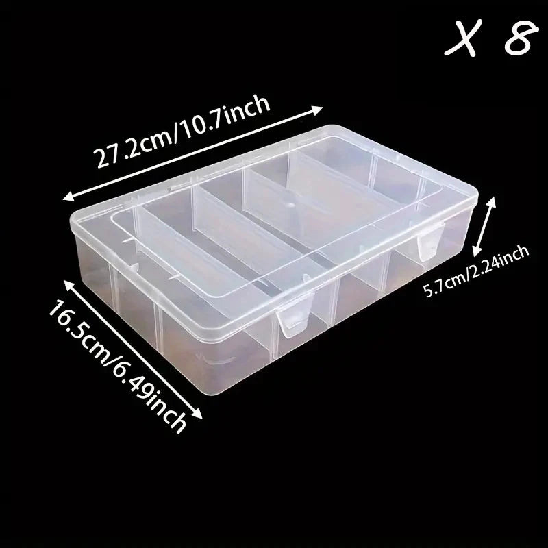 Hardware Tool Storage Box, 5-Compartment Transparent Tool Organizer Box, Screw and Accessory Sorting Box, Household Screw and