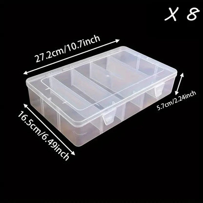 Hardware Tool Storage Box, 5-Compartment Transparent Tool Organizer Box, Screw and Accessory Sorting Box, Household Screw and