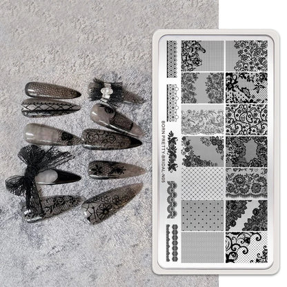 BORN PRETTY Nail Stamping Plates for Design French Nail Art Templates Printing Merry Christmas Image Stainless Stencil Tools