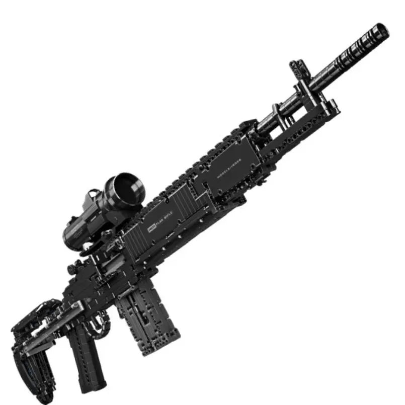 Military MK14 Battle Rifle Simulation Gun Assembled Building Blocks Bricks Model MOC Army Firearm Weapons Set Boys Toys Kid G