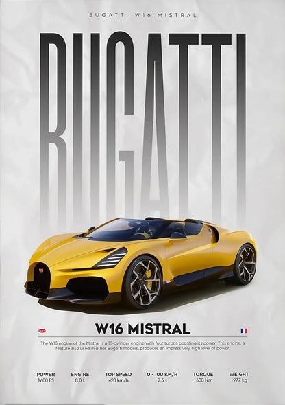 Modern Famous Cars W16 750S Canvas Painting Wall Art Fashion Luxury Sports Car Poster Prints For Living Room Home Decor Gift 