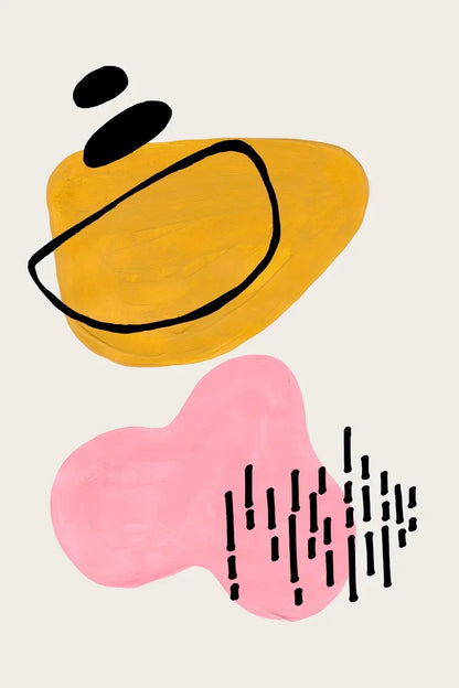 Minimalist Mid Century Watercolor Brush Strokes Poster Abstract Orange Canvas Print Painting Wall Art Picture Living Room Dec