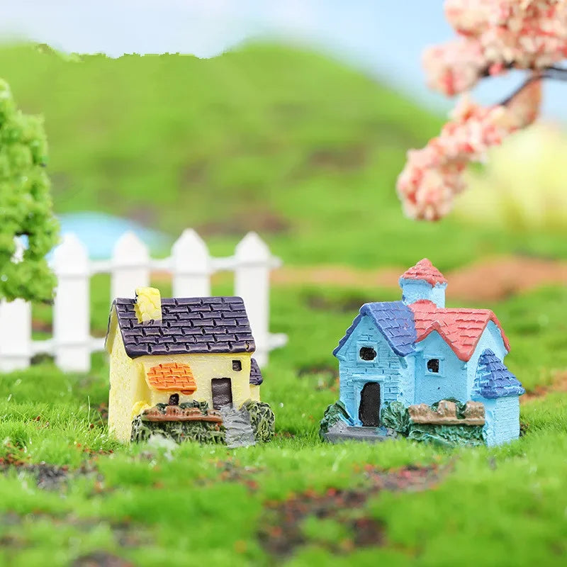 1 Pcs European-style Country Villa Mini Simulation Small House Macaroon Color Microlandscape DIY Decorative Ornaments