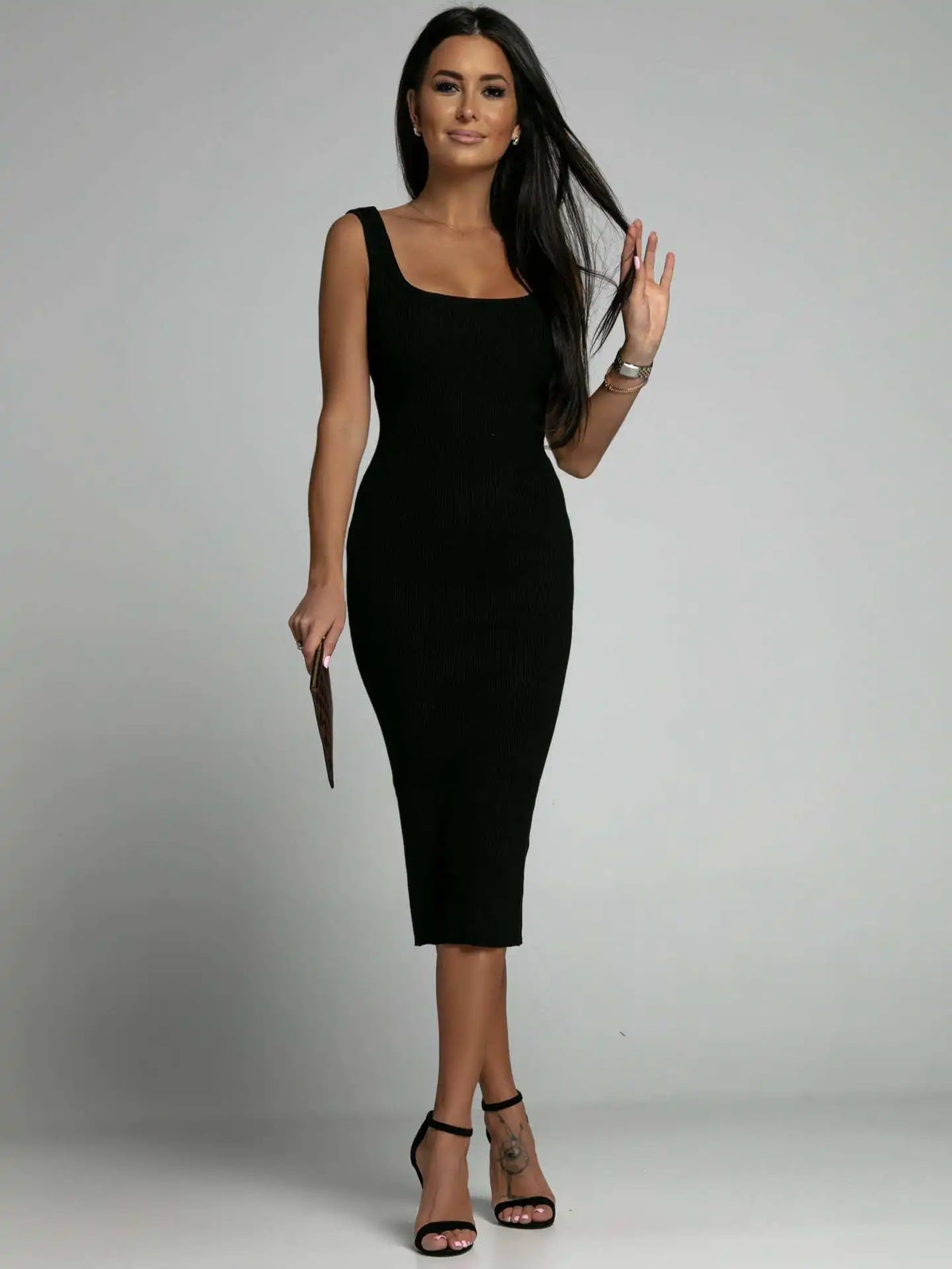Pure Color Minimalist T-Shirt Short Dress Women Summer Round Neck Pocket Loose Dresses Robe - black / XXL