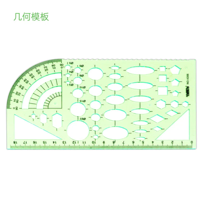 Circle Template Measurement Geometry Ruler Geometric Drawing Template Ruler Scale Drawing Shape Office and School Building 3P