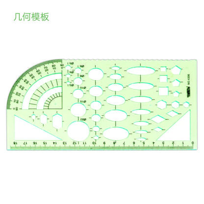 Circle Template Measurement Geometry Ruler Geometric Drawing Template Ruler Scale Drawing Shape Office and School Building 3P