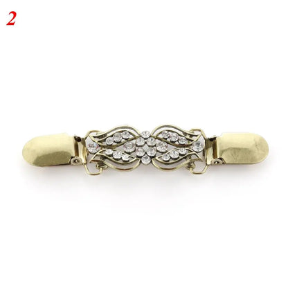 Women Carved Flower Cardigan Sweater Blouse Shawl Clips Shirt Collar Shawl Brooch Retro Duck Clip Clasps Charm Accessories Gi