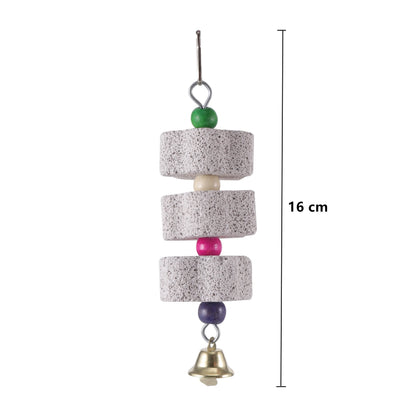 Stone Mineral for Ornament Parrot Pet Supplies Bird Cage Toy Grinding Stone Flower Shape Chew Bite Hang Style Parakeet Toy 1P