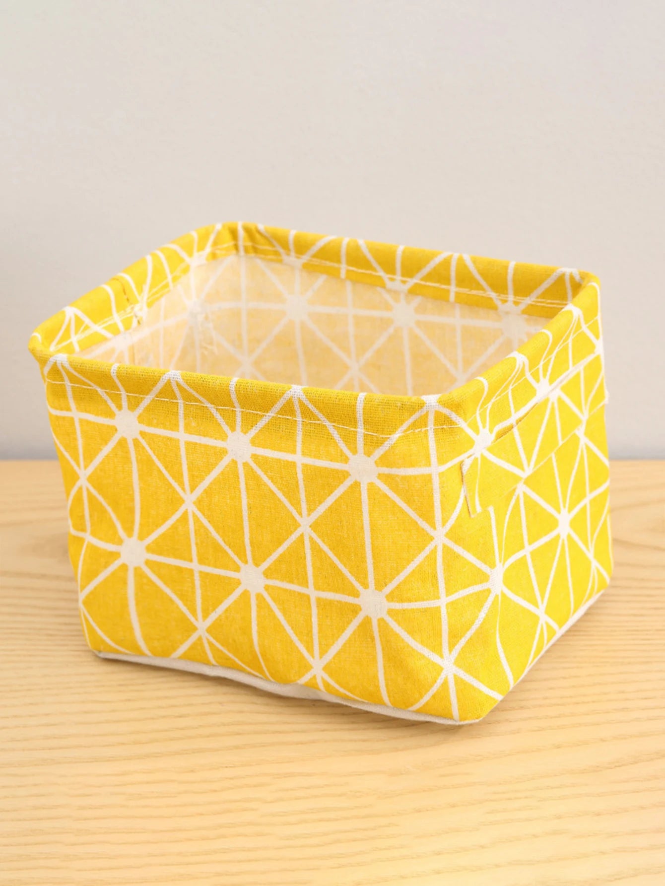 Random Cotton Hemp Storage Basket with Handheld Printed Tabletop, Miscellaneous Sorting Cabinet, Small Clothing, Fabric Stora