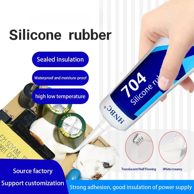 704 Silicone Rubber High-Temperature Resistant Electronic Waterproof Insulation Strong Heat-Resistant Silicone Sealing Adhesi