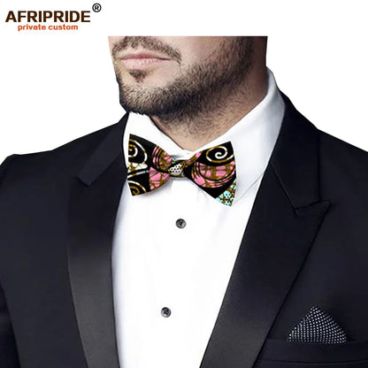African Ankara Print Butterfly Bow Tie for Men Women Boys Girls Fashion Wedding Party Accessory Wax Batik Ties