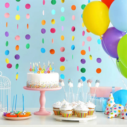Colorful Round Birthday Banner Banners Wedding Banner for Party Home Wall Hanging Decoration Baby Shower Favors
