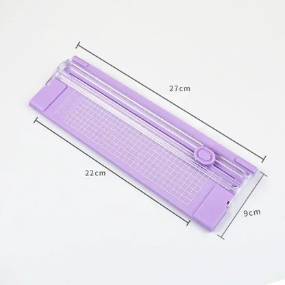 A4 Bidirectional Cutting Paper Cutter with Pull-out Ruler for Photo Trimmers Scrapbook Lightweight Cutting Mat Machine - Purp