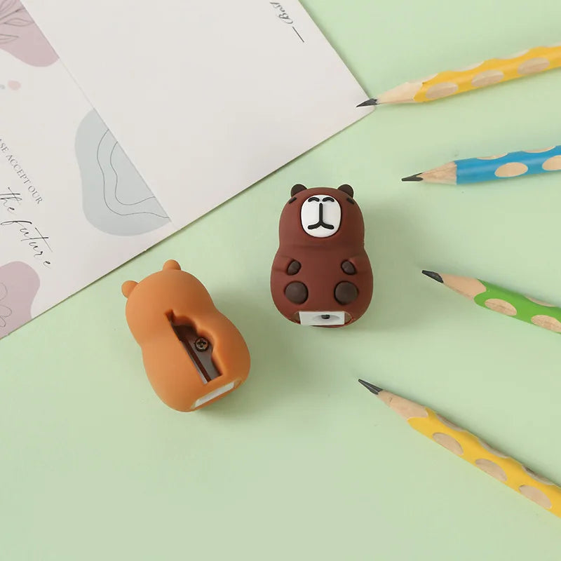 Capibara Cute Sharpener Pencil Kids Anime Capybara Sharpeners Student Back To School Stationary Children Birthday Gift Hot Sa