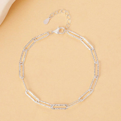 925 Sterling Silver Hollow Heart Bracelets For Women Girls Vintage Korean Design Double Layer Beads Bracelet Party Jewelry Gi