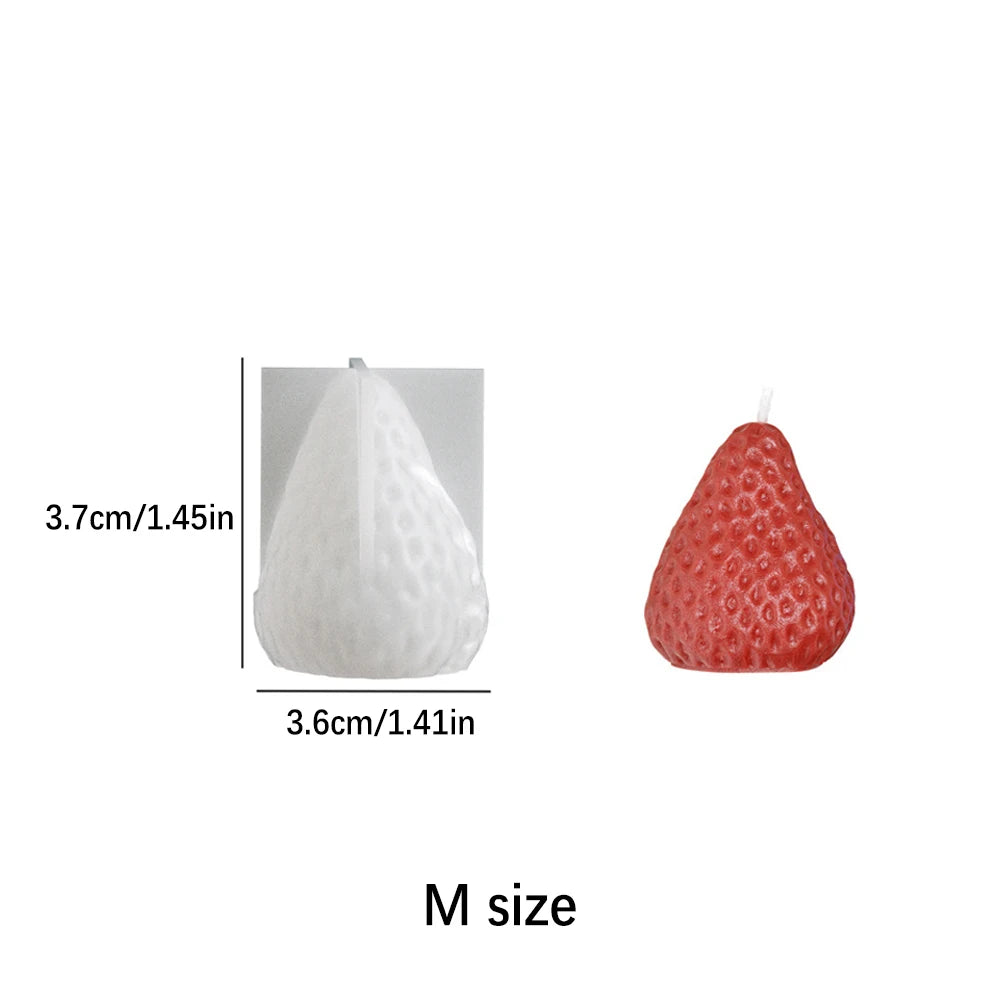 3D Strawberry Candle Silicone Mold Cute Fruit Candle Making Kit DIY Handmade Crafts for Valentine's Day Wedding Party Home De