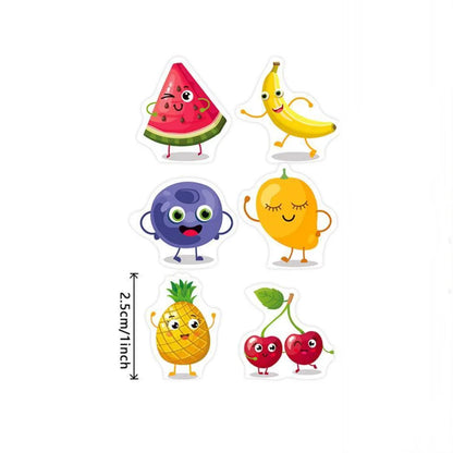 100-500pcs Stationery Stickers Birthday Party Back ground Fruits Balloon Happy Banner Refrigerator Vegetable Stickers