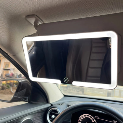 Car Interior Mirrors Sun Visor Plate LED HD Makeup Mirror for Girls Women Rechargeable Fill Light Universal Thin Vanity Mirro
