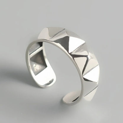 Silver Color Geometric rhombus Rings For Women Couples Trendy Vintage Personality Party Jewelry Gifts