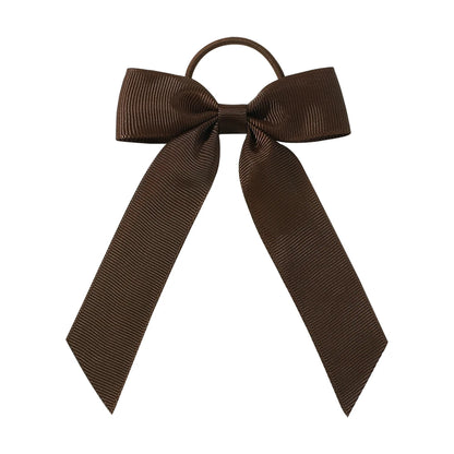 1PC Solid Color Ribbon Pigtail Hair Bows Elastic Hair Bands Holders Ties Hair Accessories for Baby Girls Infants Toddler - 43