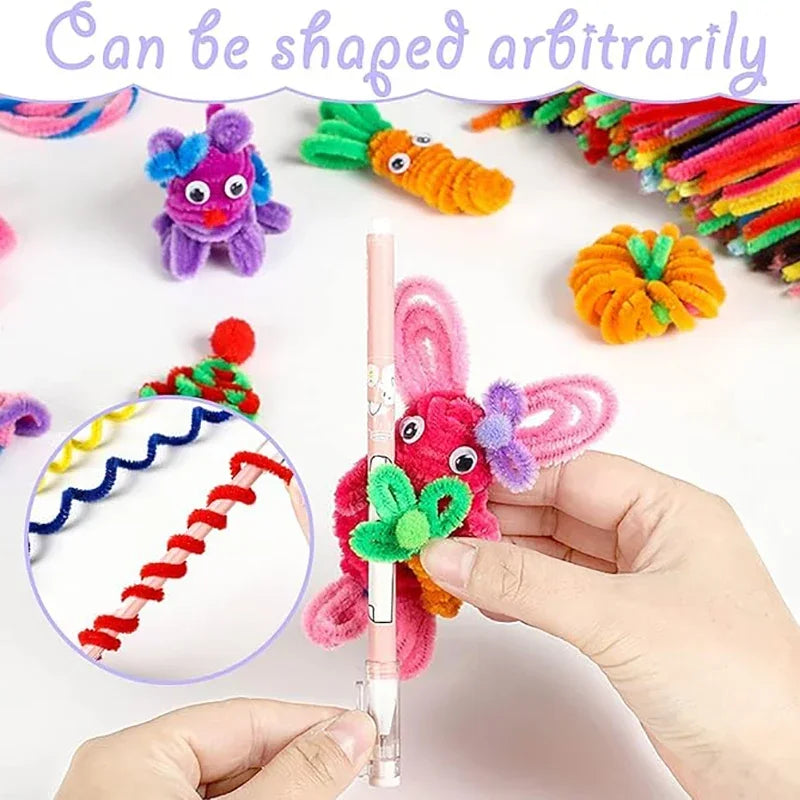 100/50Pcs Chenille Stems Bulk 22 Colors Chenille Pipe Cleaner Stems Kids Art and Crafts Projects and Decorations(6 MM x 12 in