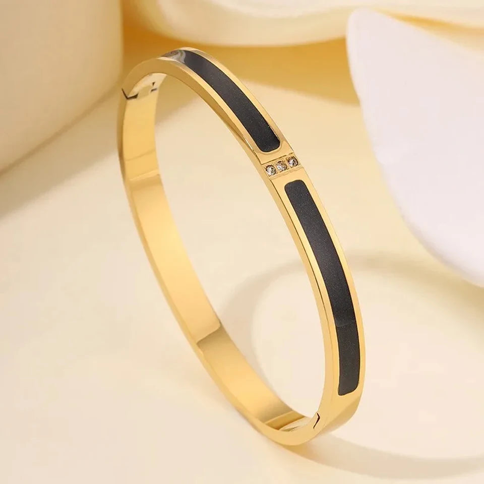 ZAKOL 5/1pcs Sparkling Zirconia Inlaid Stainless Steel Bracelet Set for Women Stackable Bangles Fashion Non Fading Jewelry Gi
