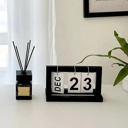 Ins Minimalist Style Living Room Office Decoration Wooden Calendar Ornament Modern Desk Accessories Simple Home Decor Crafts 