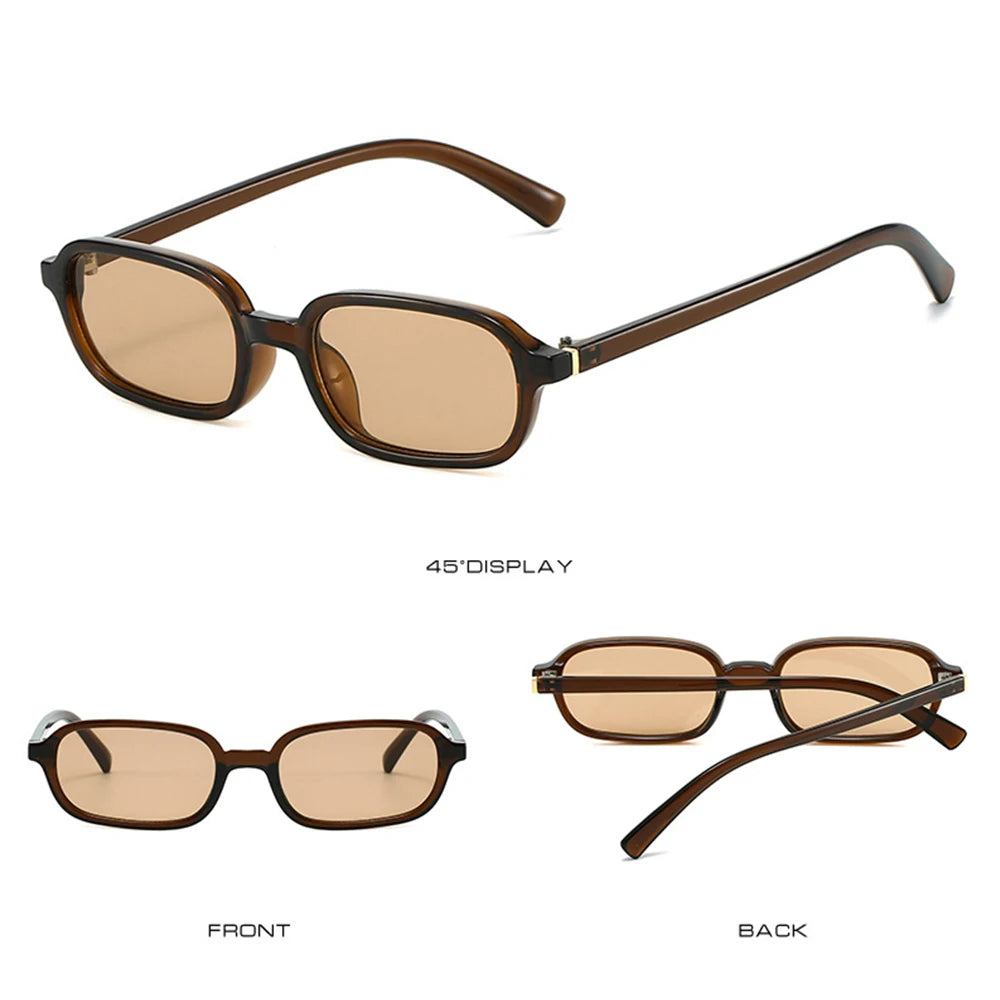 KLASSNUM Vintage Sunglasses Men Women 2026 Trendy Eyewear Rectangle Sun Glasses Anti UV400 Shades Eyepiece Small Square Glass