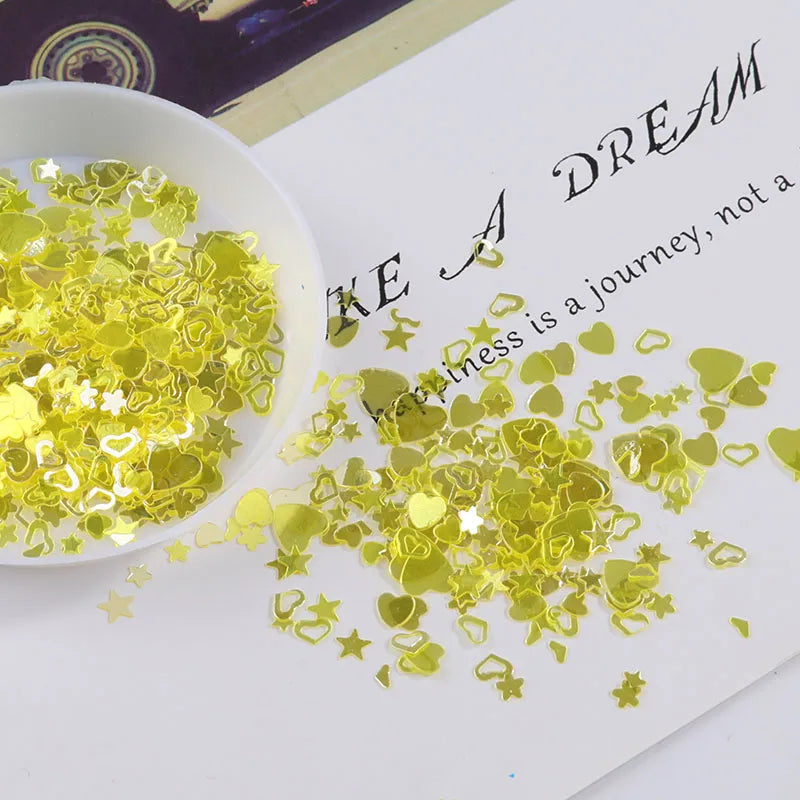 10g(2000Pcs)/Pack Various Styles Mixed Colors Shape Loose Sequins DIY nail Craft Jewelry Making, Wedding Decoration confetti 