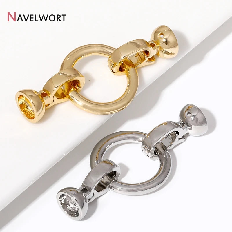 2/4/6Pcs Gold Color Round Jewelry Clasps, Locks for Jewelry, Clasps for Bracelet Necklace Making Supplies, Accessories for Je
