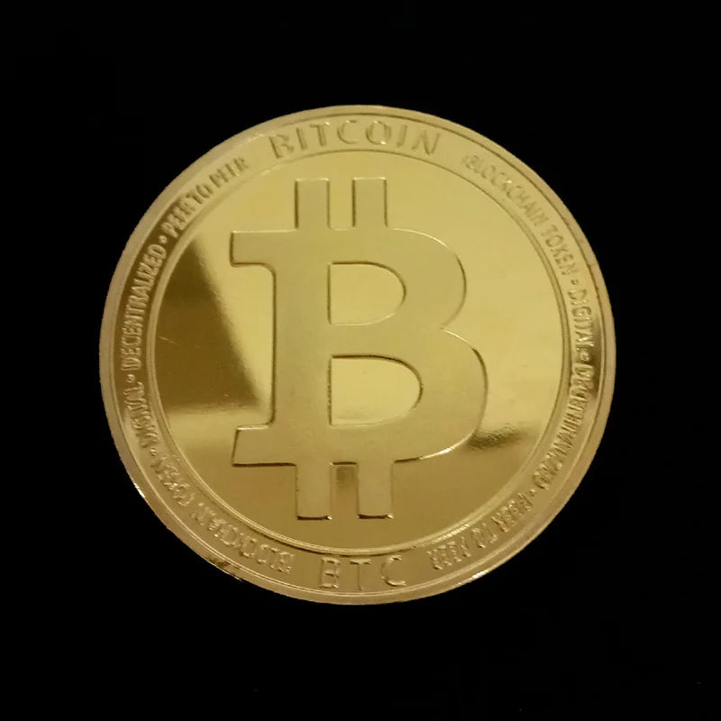 BITCoin Art Collection Gold Plated Physical Bitcoins Bitcoin BTC with Case Gift Physical Metal Antique Imitation Silver Coins