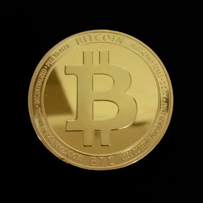 BITCoin Art Collection Gold Plated Physical Bitcoins Bitcoin BTC with Case Gift Physical Metal Antique Imitation Silver Coins