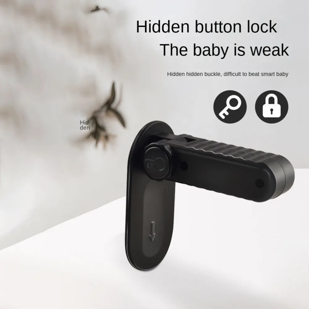 Non Punching Door Handle Safety Lock Protective Door Handle Concealed Buckle Lock Children's Pet Door Blocking Device