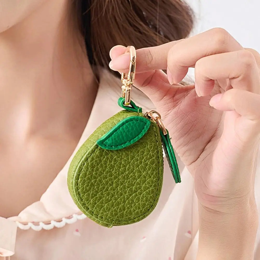 Fruit Coin Purse Cherry Blueberry Design Fruit Charm Coin Purse Cute PU Leather Pendant Keychain Earphone Bag Mini Storage Ba