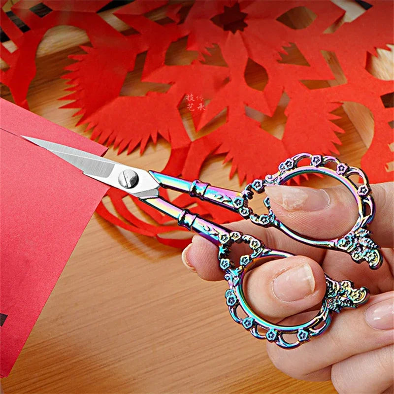 Retro Zakka Stainless Steel Antique Vintage Scissors Sewing Grooming Fishing Thread Cutter Paper Embroidery Cross-stitch Shea