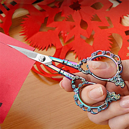 Retro Zakka Stainless Steel Antique Vintage Scissors Sewing Grooming Fishing Thread Cutter Paper Embroidery Cross-stitch Shea