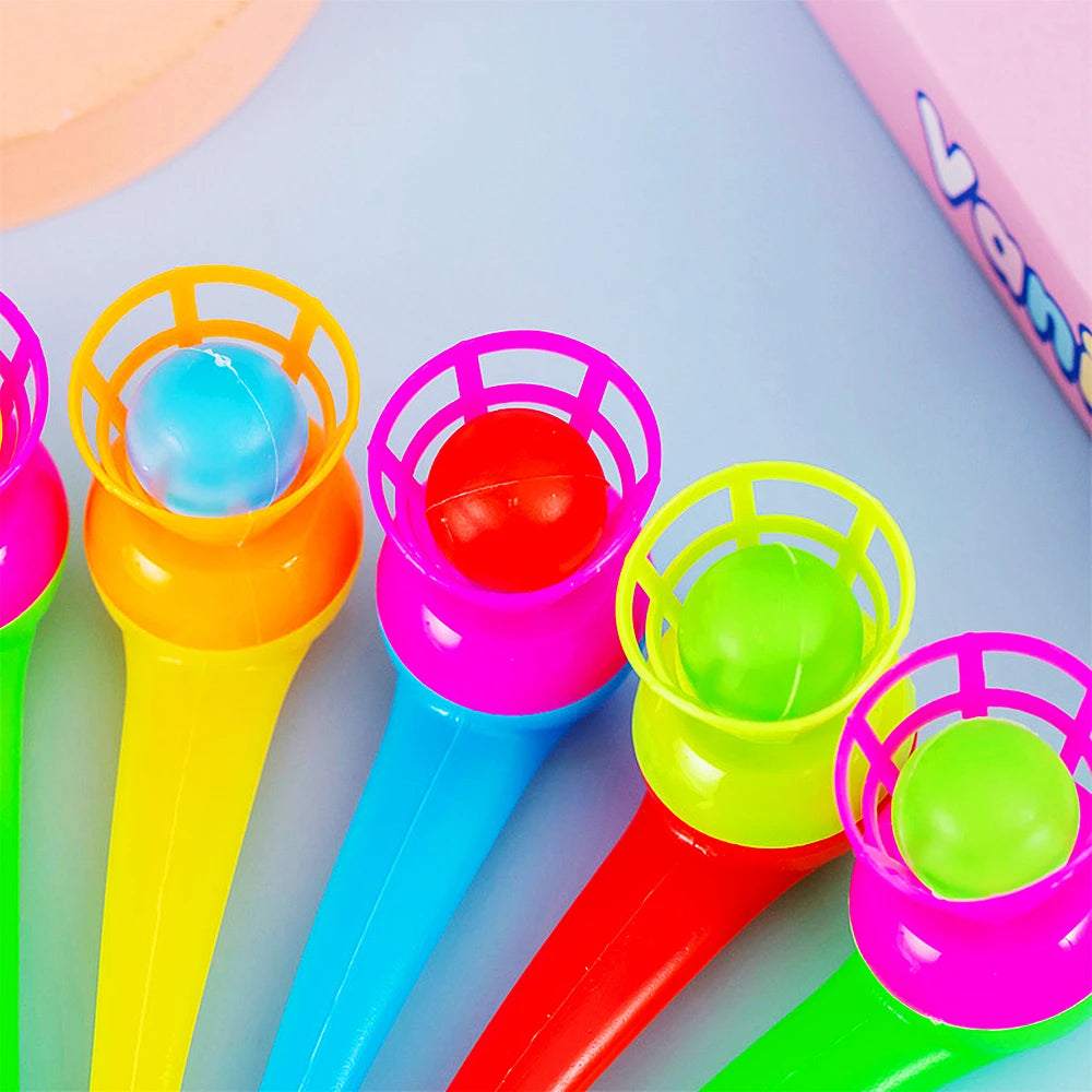12Pcs Fun Magic Blowing Pipe Floating Ball Game Kids Birthday Party Favors Keepsakes Carnival Christmas Party Prizes Piñatas 