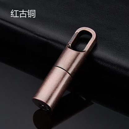 Outdoor Creative Mini Lighter Retro Keychain Pendant Cigar Cigarettes Smoking Accessories Lighters Funny Gadgets - AM7107-Red