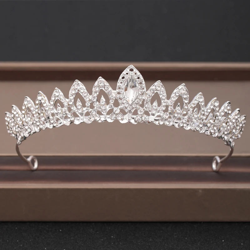 Bridal Baroque Rhinestones Crystal Tiaras Wedding Crown Hair Jewelry for Women Party Crowns Bride Accessory