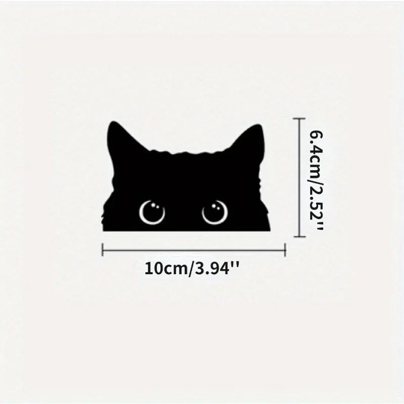 Vinyl Car Sticker Accessory - Waterproof Styling Cover for Car Decoration - Adorable Poor Cat Design with Big Eyes for Car - 