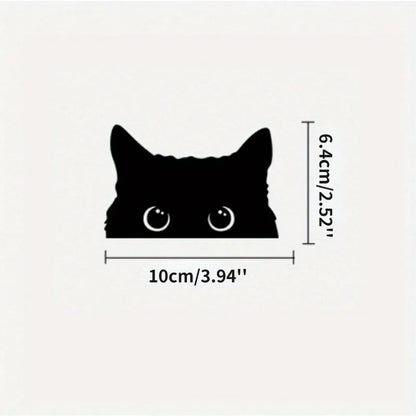 Vinyl Car Sticker Accessory - Waterproof Styling Cover for Car Decoration - Adorable Poor Cat Design with Big Eyes for Car - 