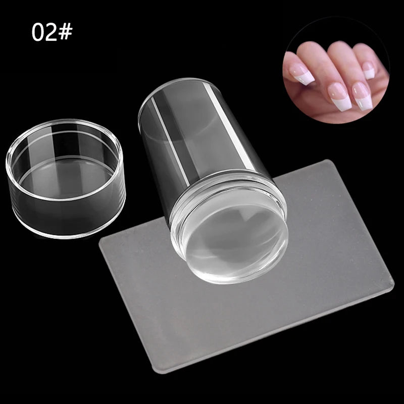 Nails Art Stamping Plates Kit French Manicure Design Plate Stamp Polish Stencil Template Seal Stamper Scraper Accessories Too