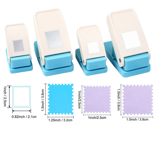 Rectangular Postage Stamp Punches Lever Action Puncher for Paper Crafting Scrapbooking DIY Projects Arts Crafts Supplies Scra