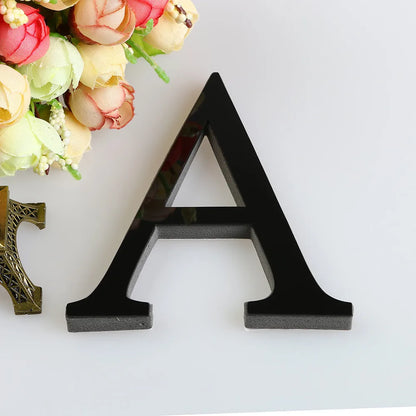 20cm Acrylic Mirror English Letters Wall Stickers Birthday Festival Party Wedding Home Decor Self-adhesive Alphabet Art Mural
