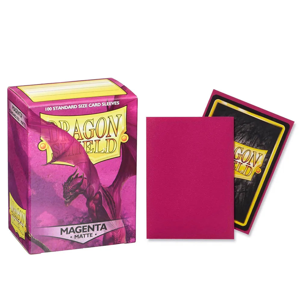 100pcs/Box 66*91cm Matte Cards Sleeves Dragon Shield Cards Cover Cards Protector for PTCG/Star Cards - magenta