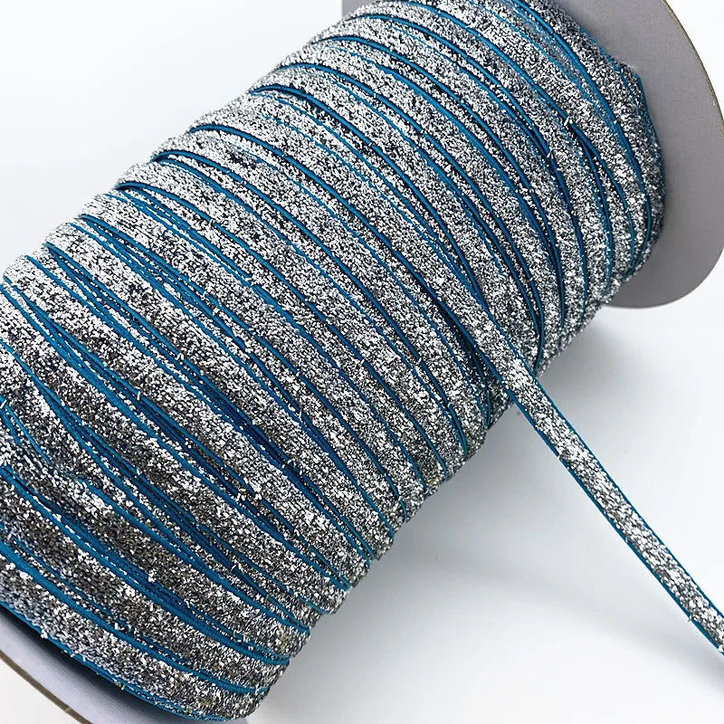 New 6mm Glitter Velvet Ribbon No Elastic Single Face Ribbon Headband Clips Bow Decoration - 24