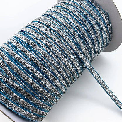 New 6mm Glitter Velvet Ribbon No Elastic Single Face Ribbon Headband Clips Bow Decoration - 24