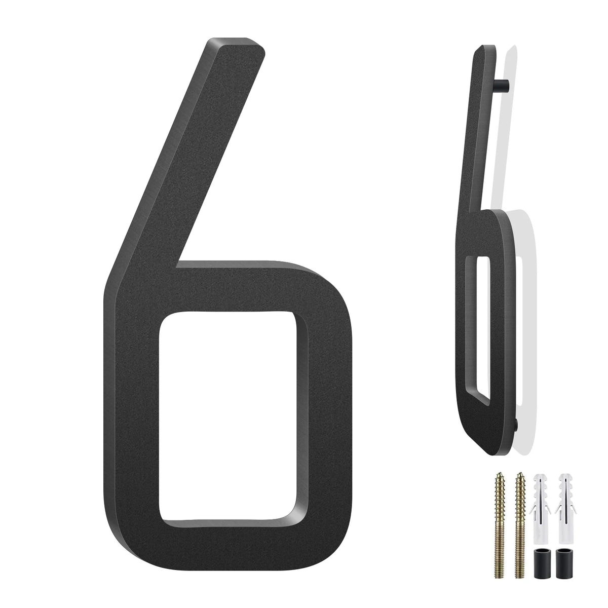 3-10 Inch Floating Aluminum House Address Numbers Letters, Modern Metal House Numbers for Outside, Black Metal Door Address L